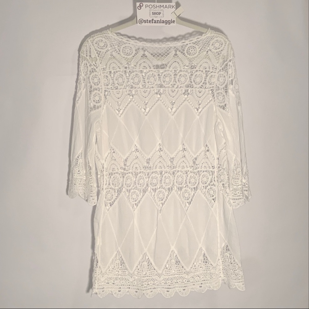 Bathing Suit Cover Up Lace Crochet Tunic Dress